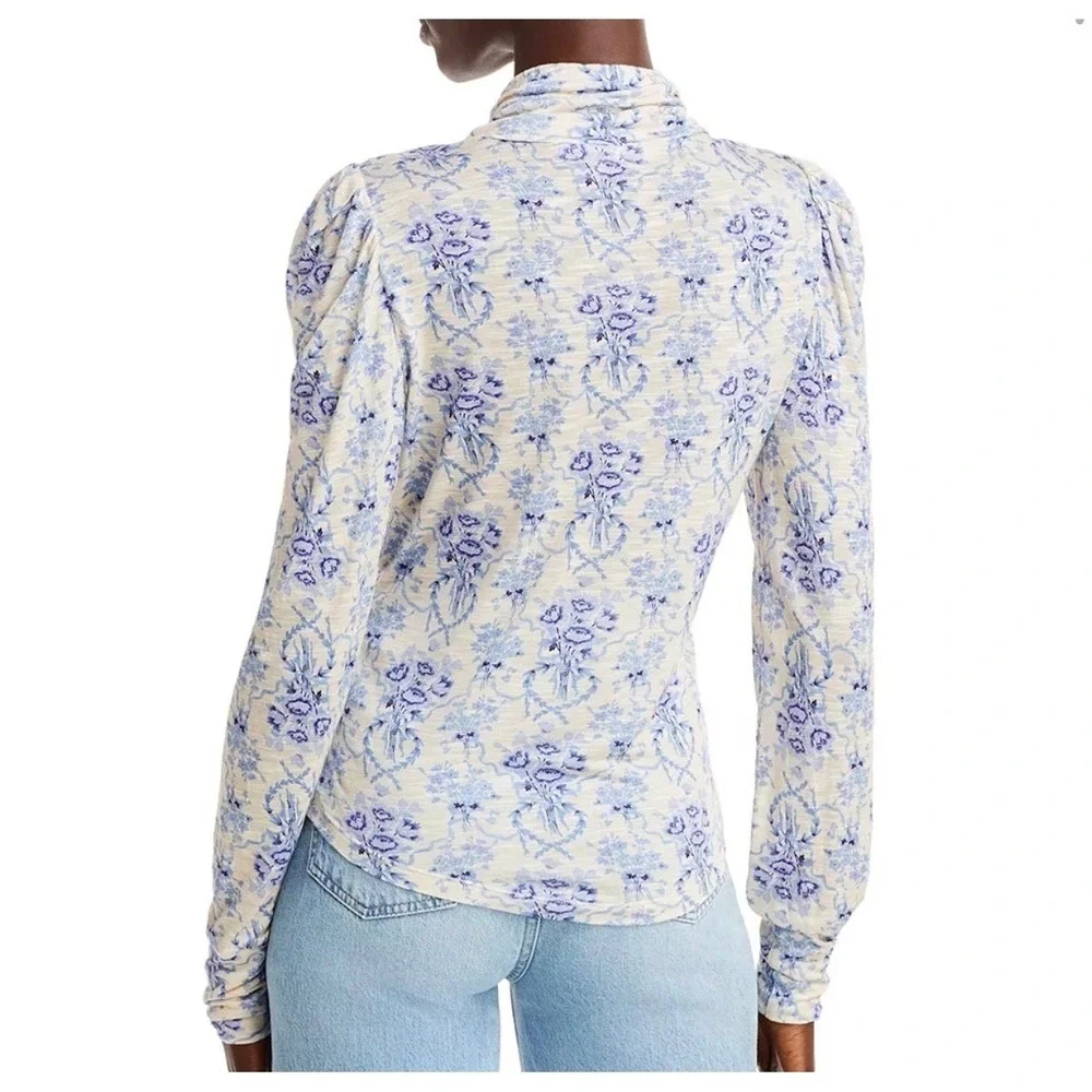 LoveShackFancy Vienna‎ Turtleneck Puff Sleeve Size Large
